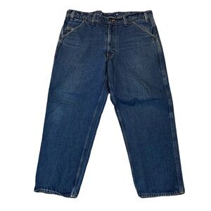Wild Ass mens 40x30 loose fit 100% cotton work denim blue jeans EUC